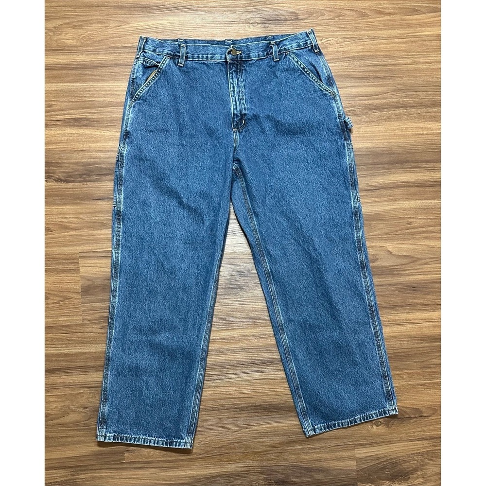 Carhartt Mens Carpenter Original Dungaree Fit Denim Work Pants Jean Sz 38x30